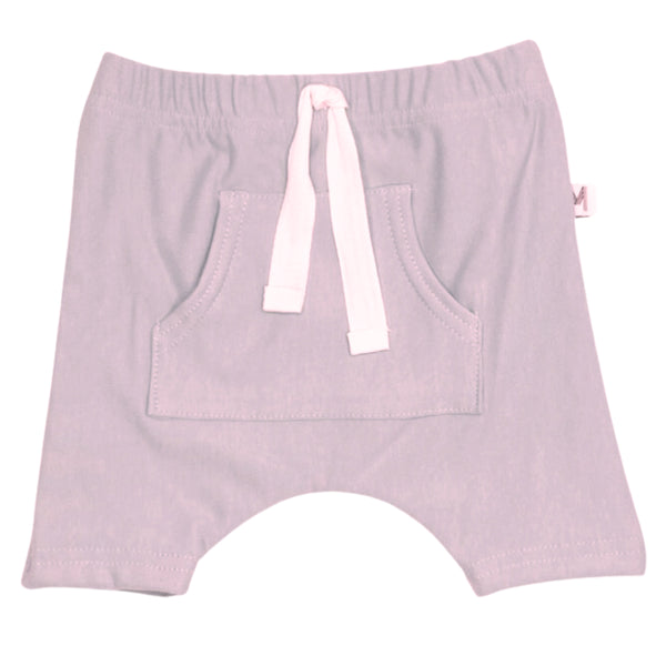 Lavender Front Pocket Harem Shorts