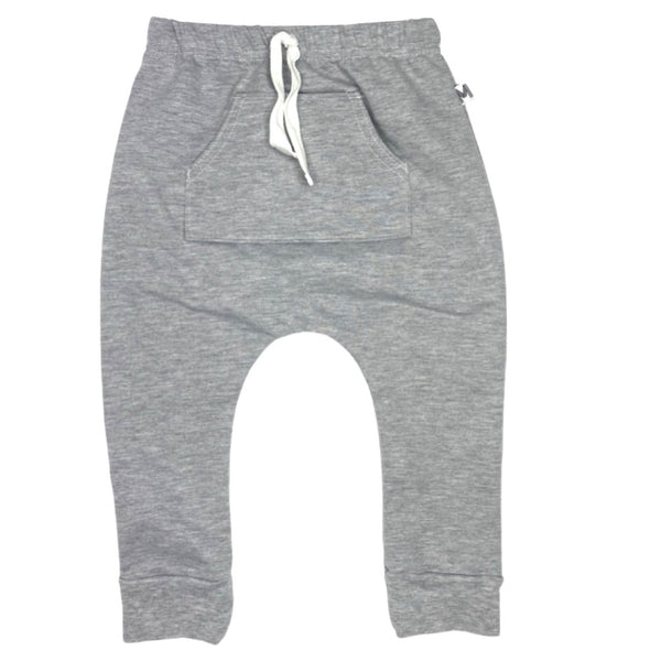 Grey Front Pocket Harems - Cotton French Terry