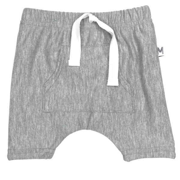 Grey Front Pocket Harem Shorts