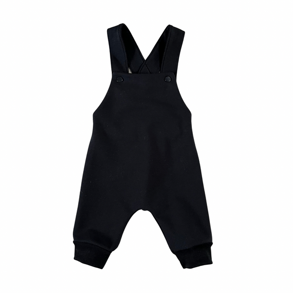 Black Overalls - Cotton French Terry